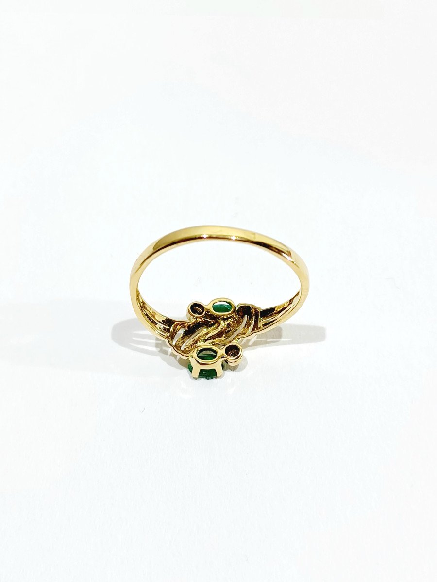 Bague Or Toi Et Moi En Diamants Et émeraudes-photo-6