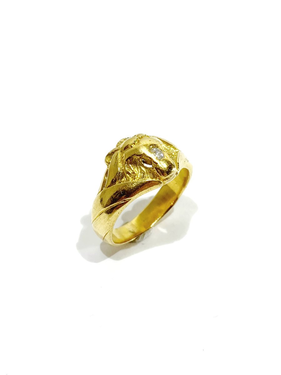 Bague Tête De Lion En Or	