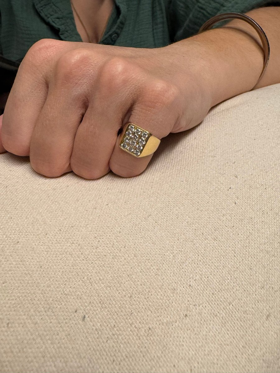 Gold And Diamond Signet Ring -photo-8