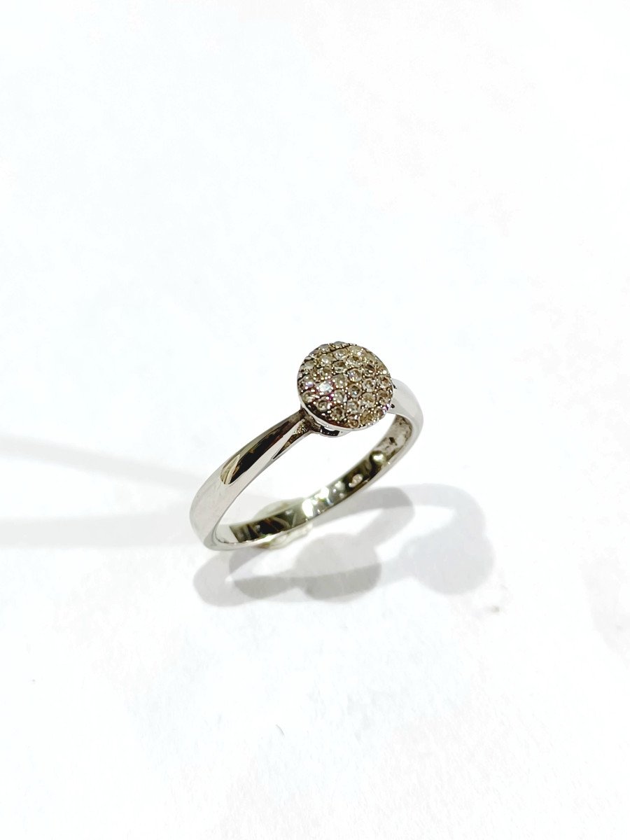Bague Or Blanc Et Pavage Diamants -photo-4