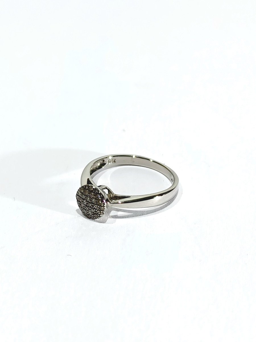 Bague Or Blanc Et Pavage Diamants -photo-2