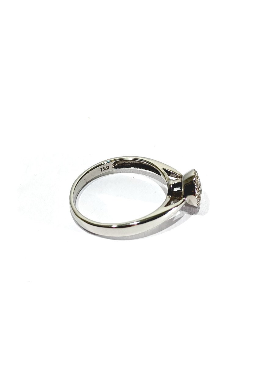 Bague Or Blanc Et Pavage Diamants -photo-5