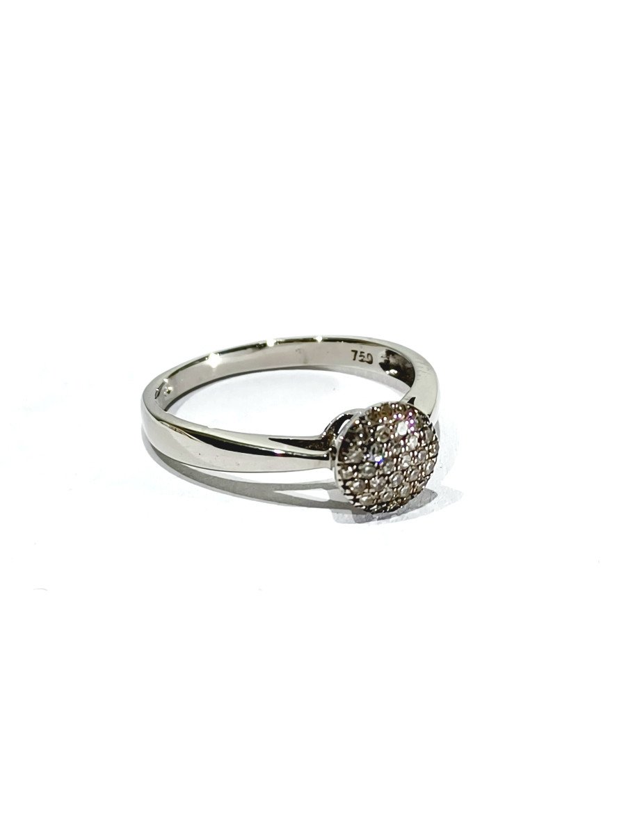 Bague Or Blanc Et Pavage Diamants -photo-6