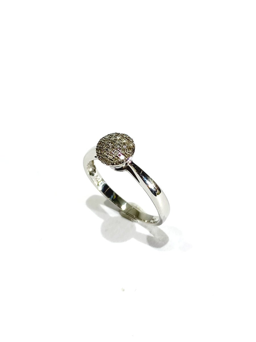 Bague Or Blanc Et Pavage Diamants 