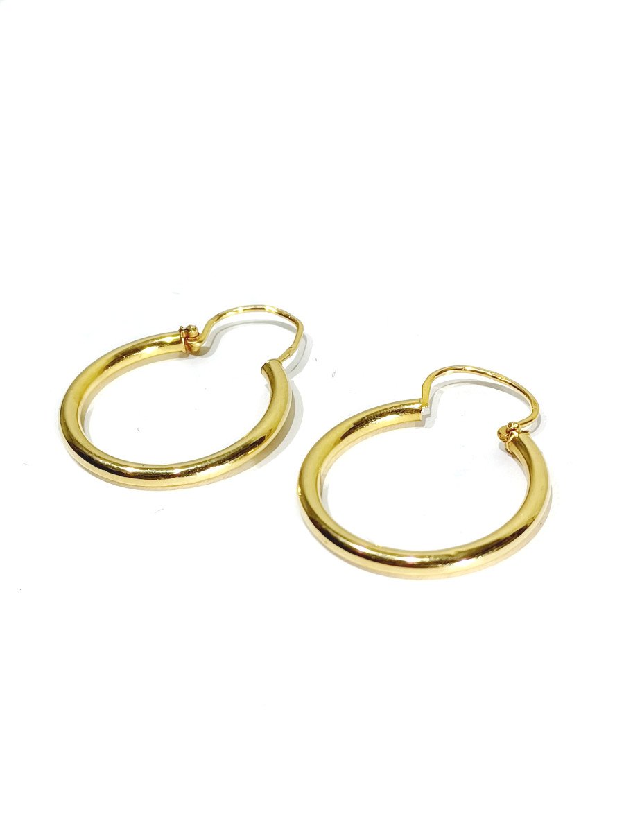 Paire De Boucles d'Oreilles Créole En Or	-photo-2
