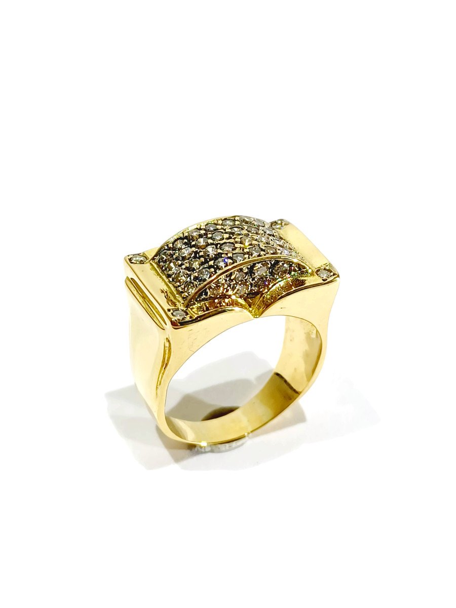 Bague Or Pavage 44 Diamants 