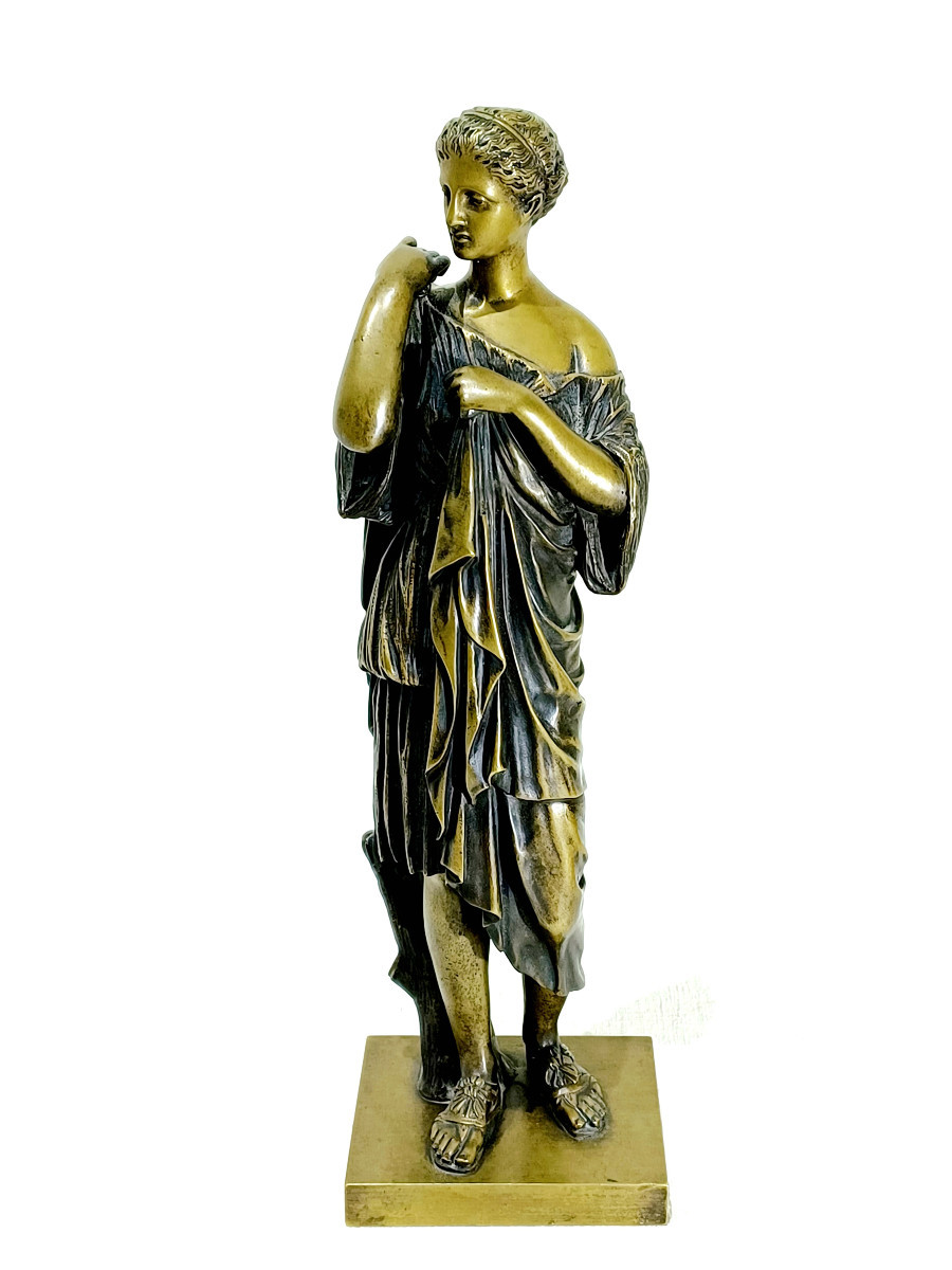 R. Tion Sauvage - Sculpture En Bronze Diane De Gabies Artémis