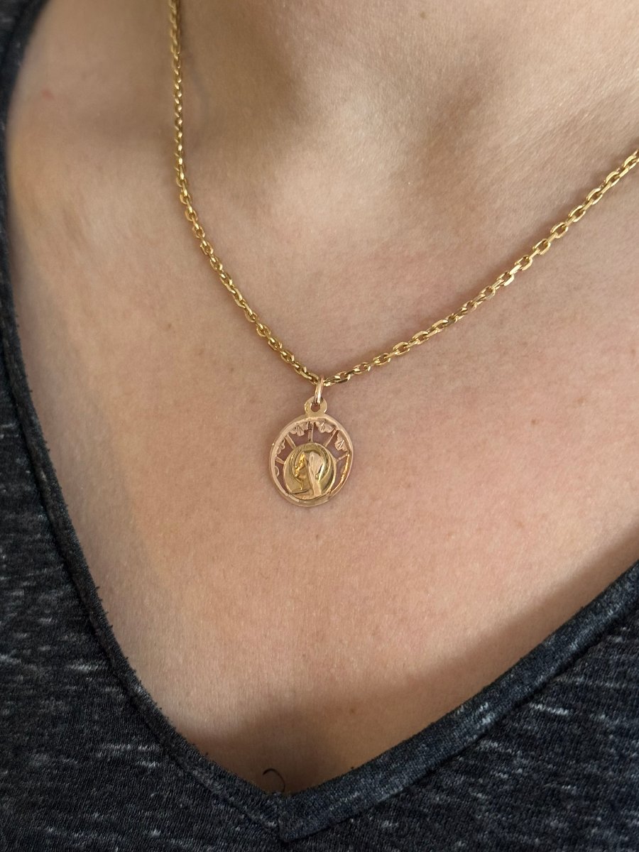 Médaille En Or Rose De La Vierge -photo-7