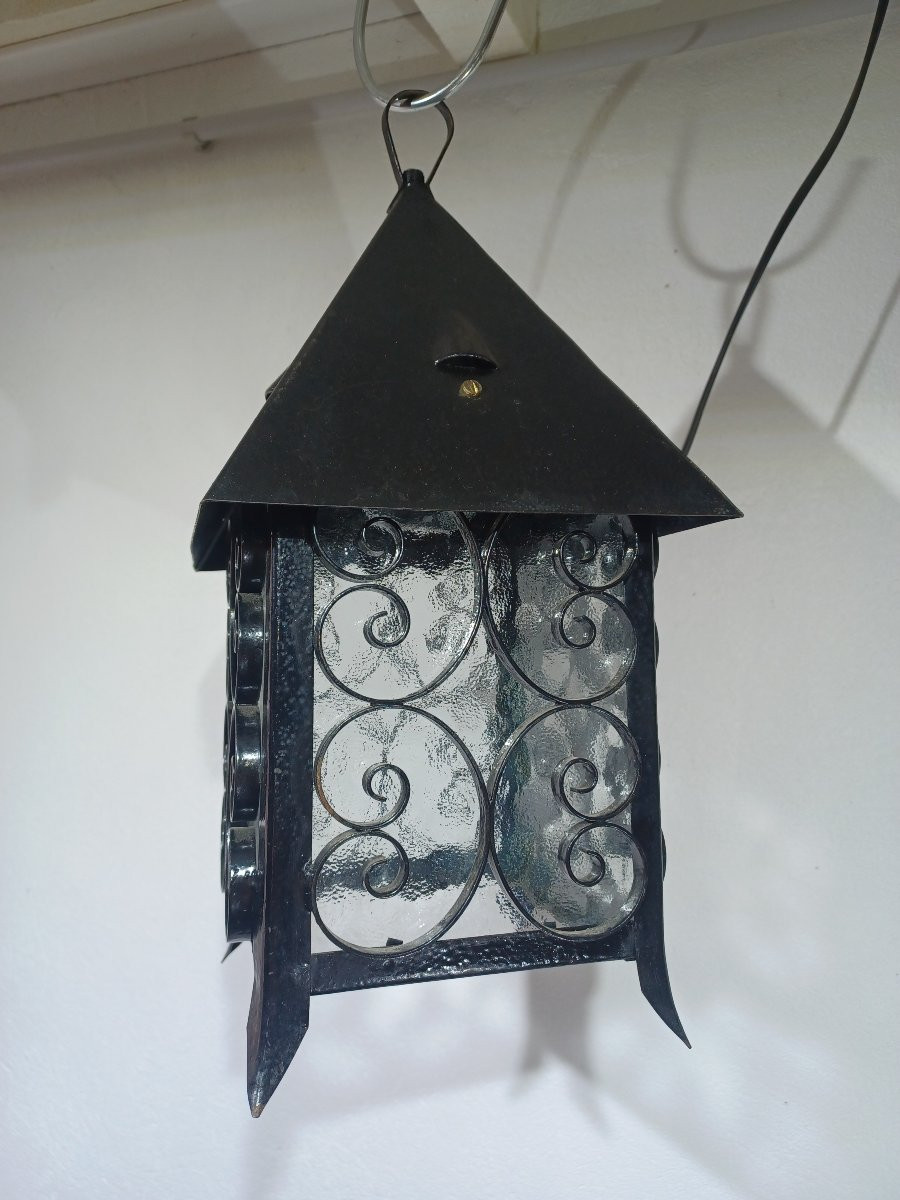 Lanterne à 1 Lumière En Fer Forgé-photo-3