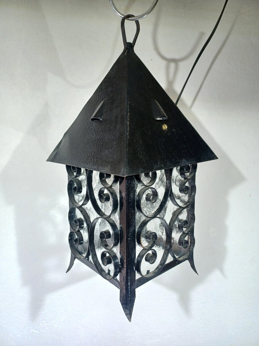 Lanterne à 1 Lumière En Fer Forgé-photo-1