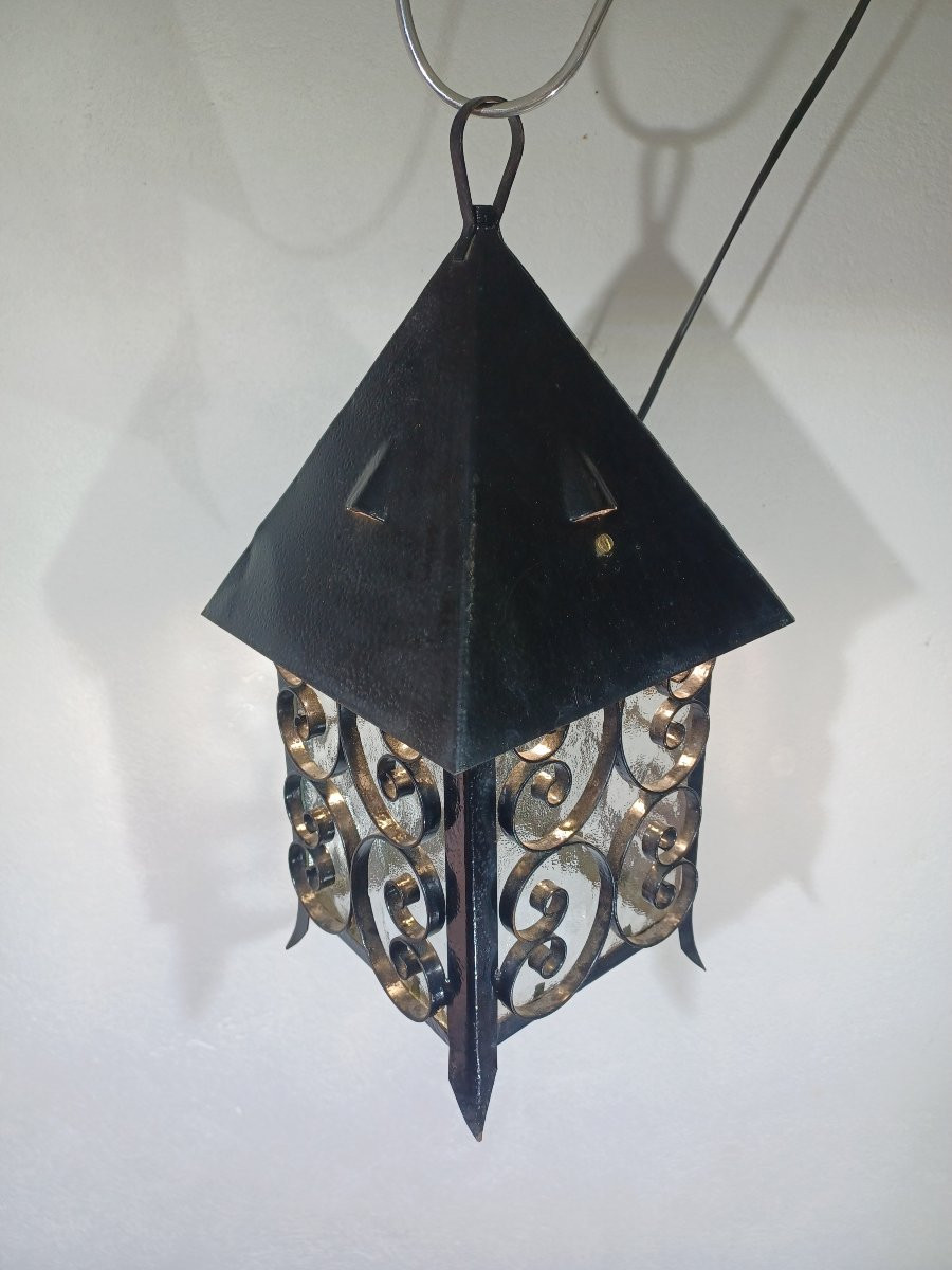 Lanterne à 1 Lumière En Fer Forgé-photo-8