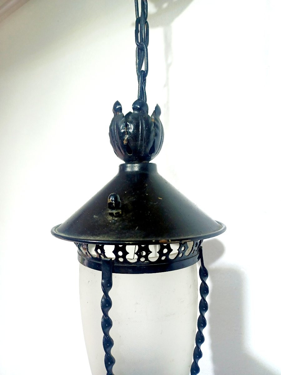 Small 1-light Wrought Iron Lantern-photo-3