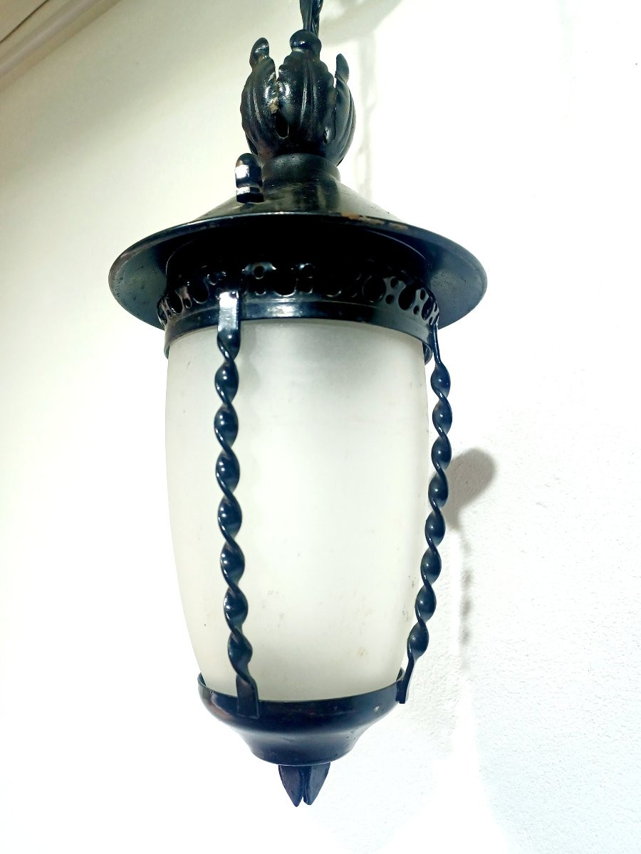 Small 1-light Wrought Iron Lantern-photo-5