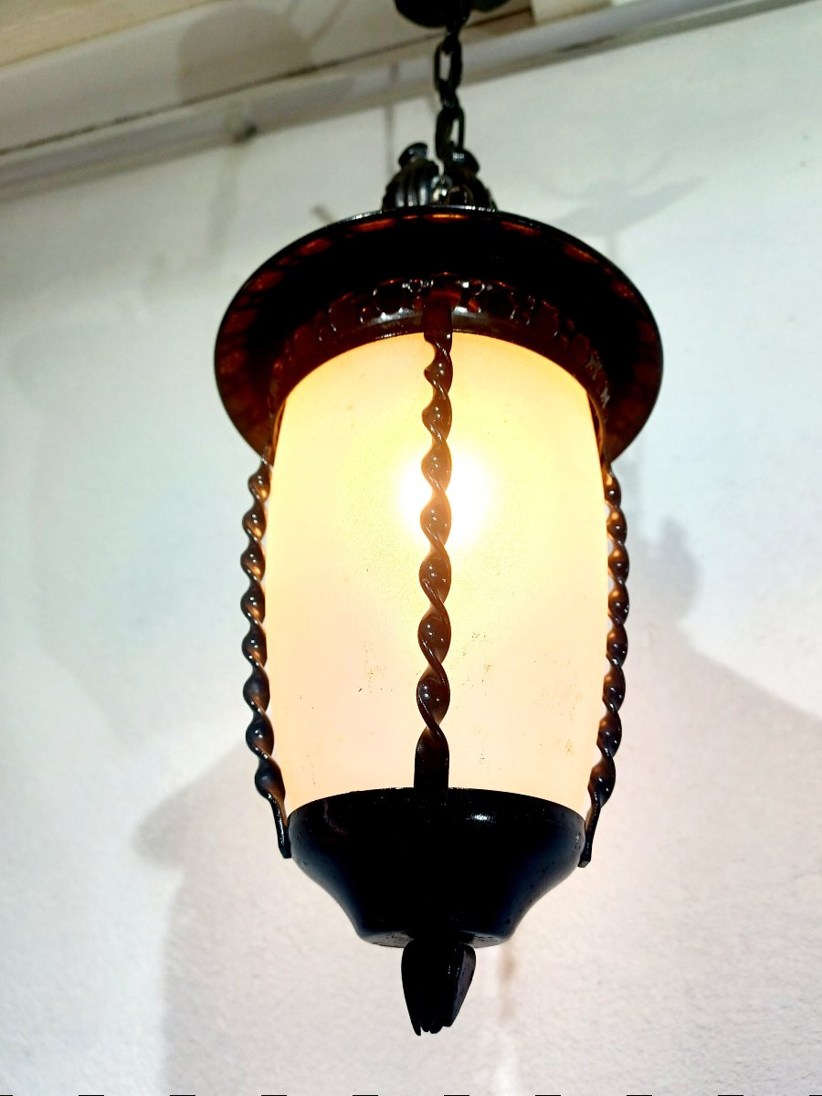 Small 1-light Wrought Iron Lantern-photo-7