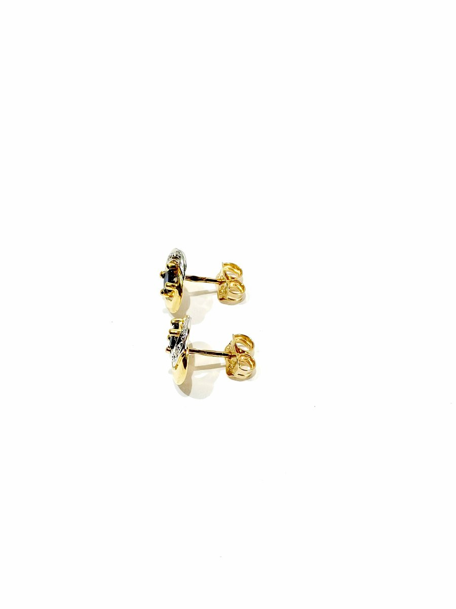 Paire de Boucle d'oreille Or et saphir-photo-3