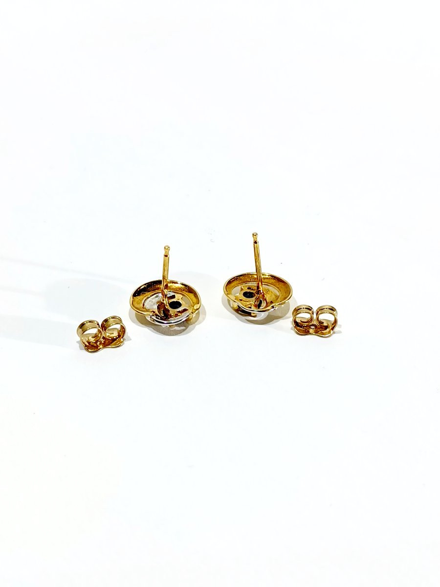 Paire de Boucle d'oreille Or et saphir-photo-3