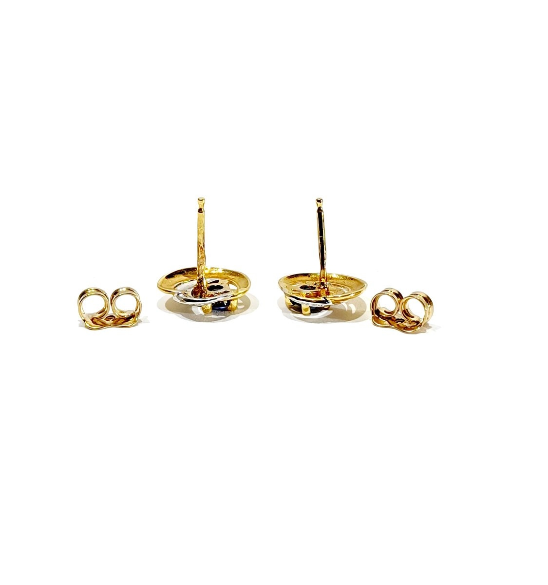 Paire de Boucle d'oreille Or et saphir-photo-4
