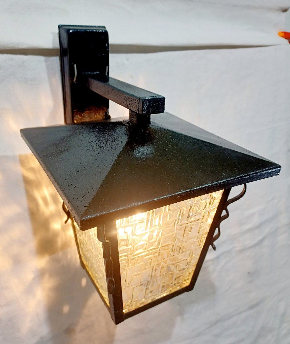 Lanterne 1 lumière fer forgé-photo-2