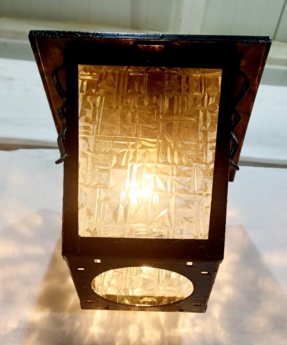 Lanterne 1 lumière fer forgé-photo-3