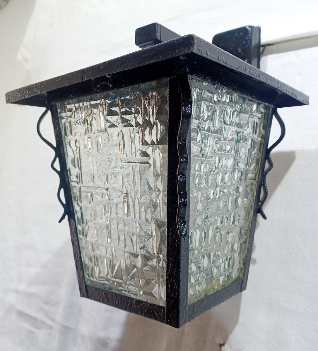 Lanterne 1 lumière fer forgé-photo-1