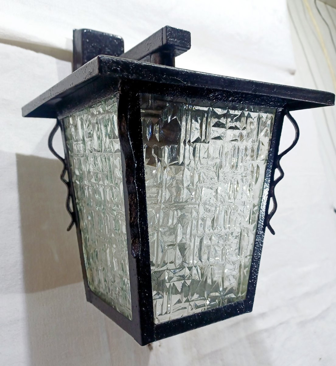 Lanterne 1 lumière fer forgé-photo-2