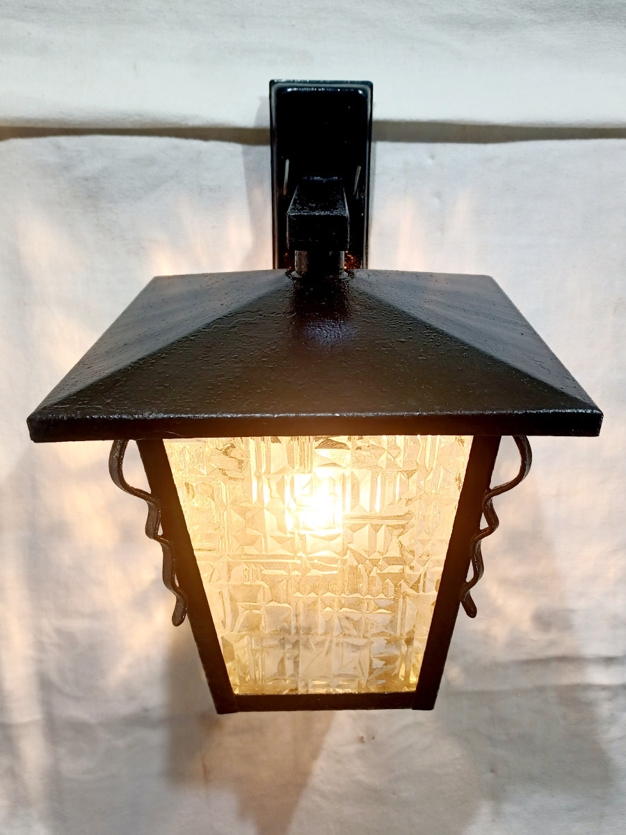 Lanterne 1 lumière fer forgé