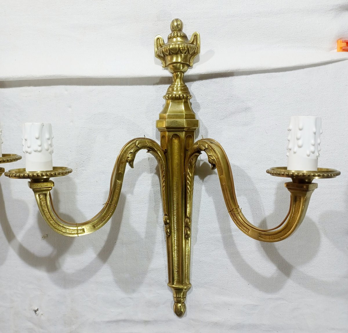 Paire d’applique en bronze 2 lumières -photo-1