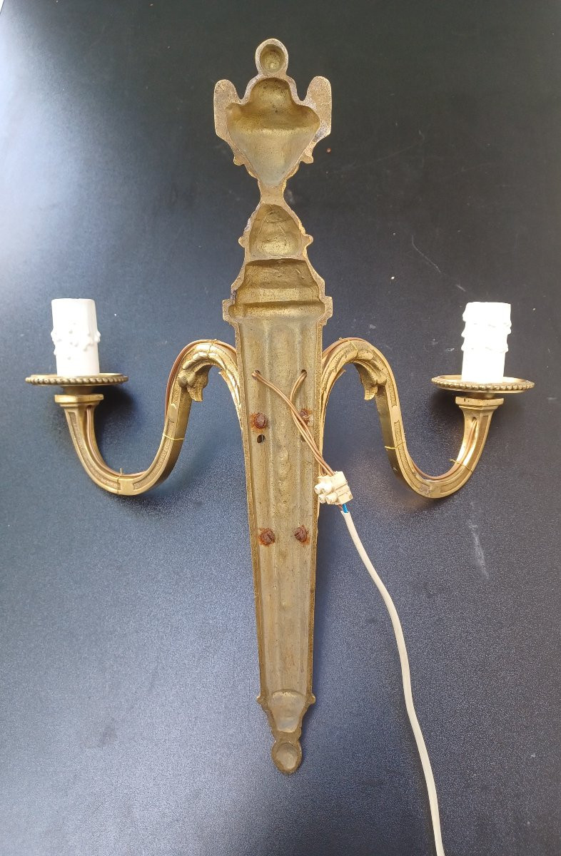 Paire d’applique en bronze 2 lumières -photo-7