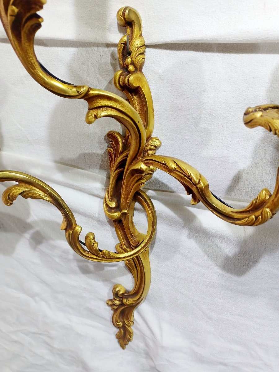 Paire d’applique 3 lumières style Louis XV-photo-2