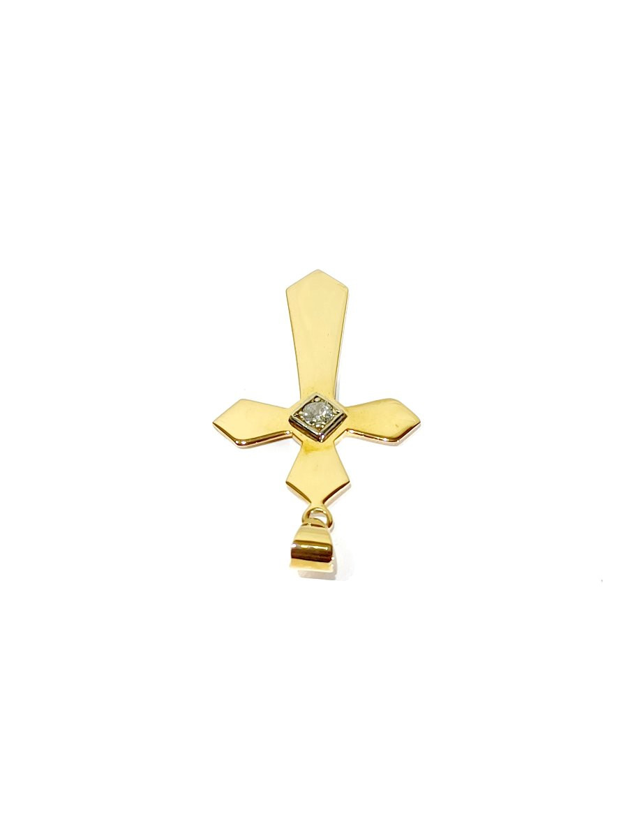 Rose Gold And Diamond Cross -photo-4