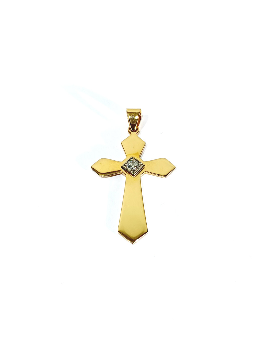 Rose Gold And Diamond Cross 