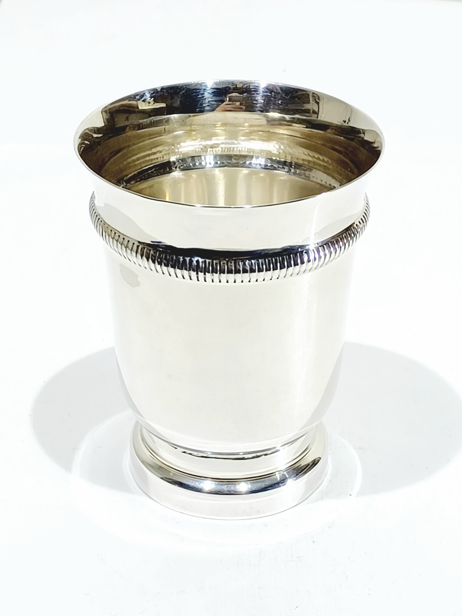 Silver Cup With American Work Gadroon Motif