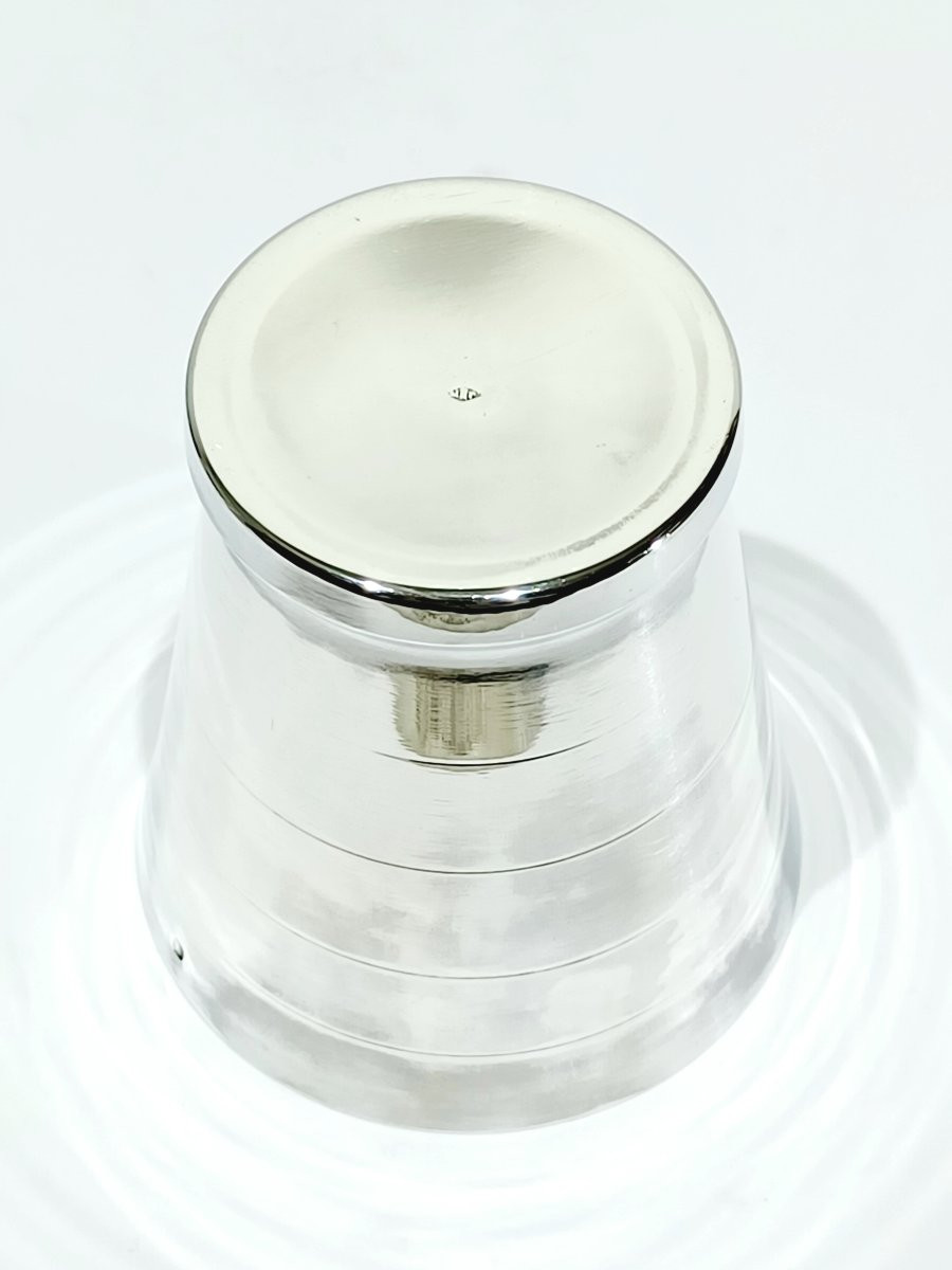 Art Deco Silver Cup With Grooves-photo-4