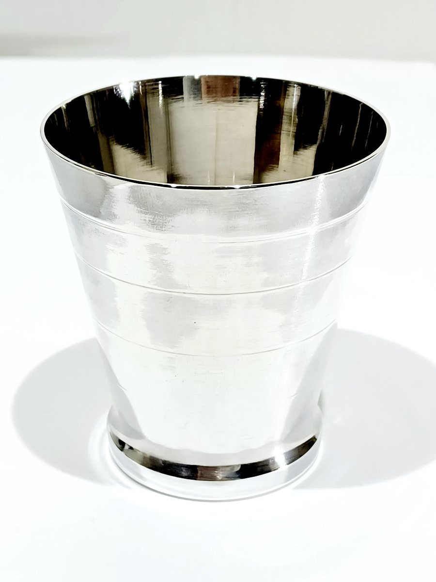 Art Deco Silver Cup With Grooves-photo-1