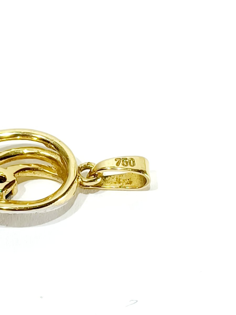 Pendentif or diamants saphirs-photo-3