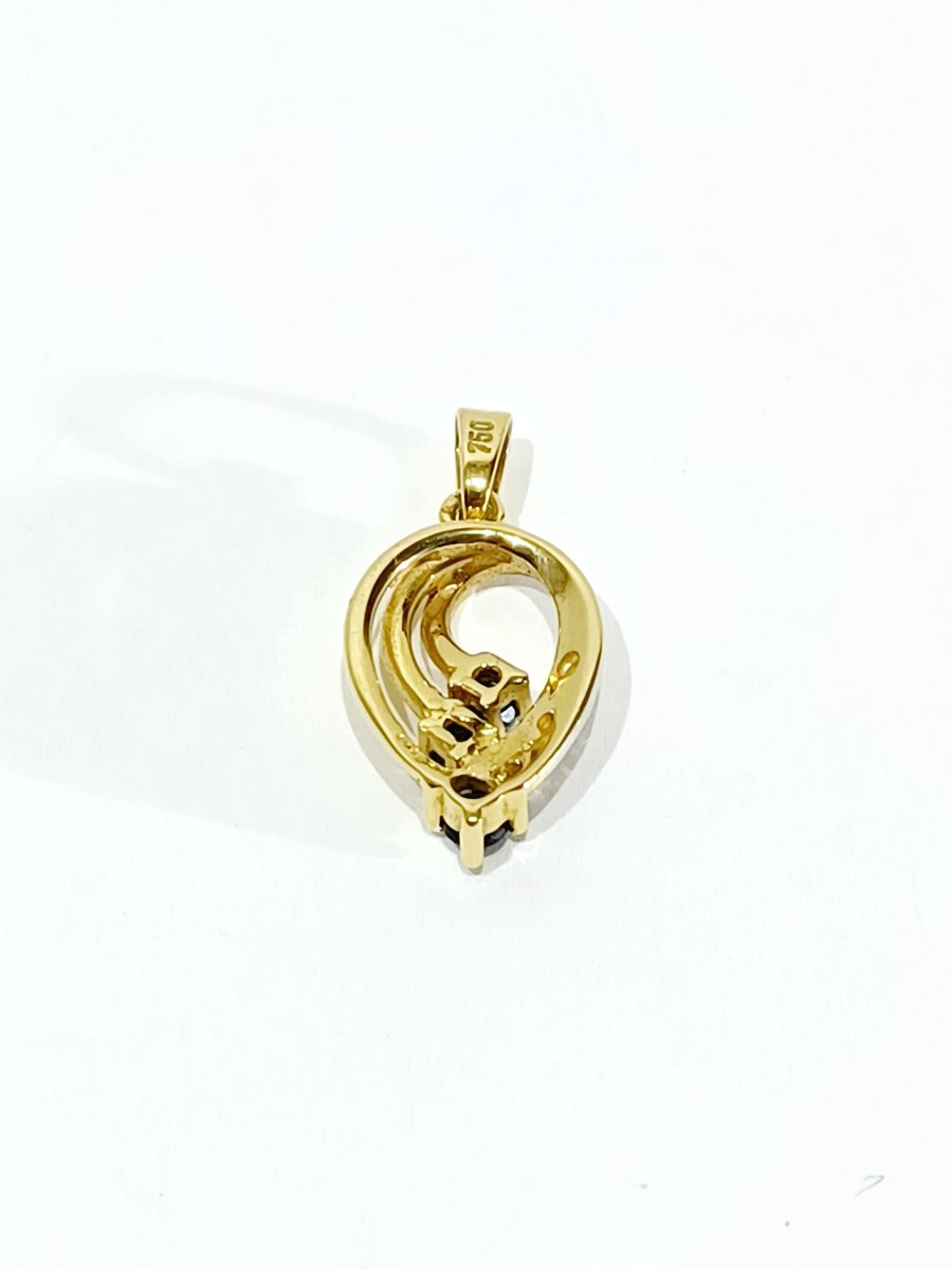 Pendentif or diamants saphirs-photo-6