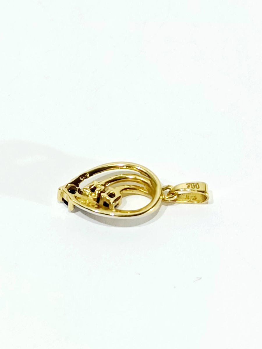 Pendentif or diamants saphirs-photo-7