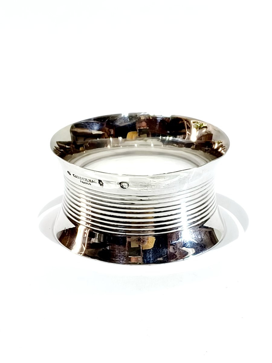 Cardeilhac - Rond de serviette en argent à stries-photo-2