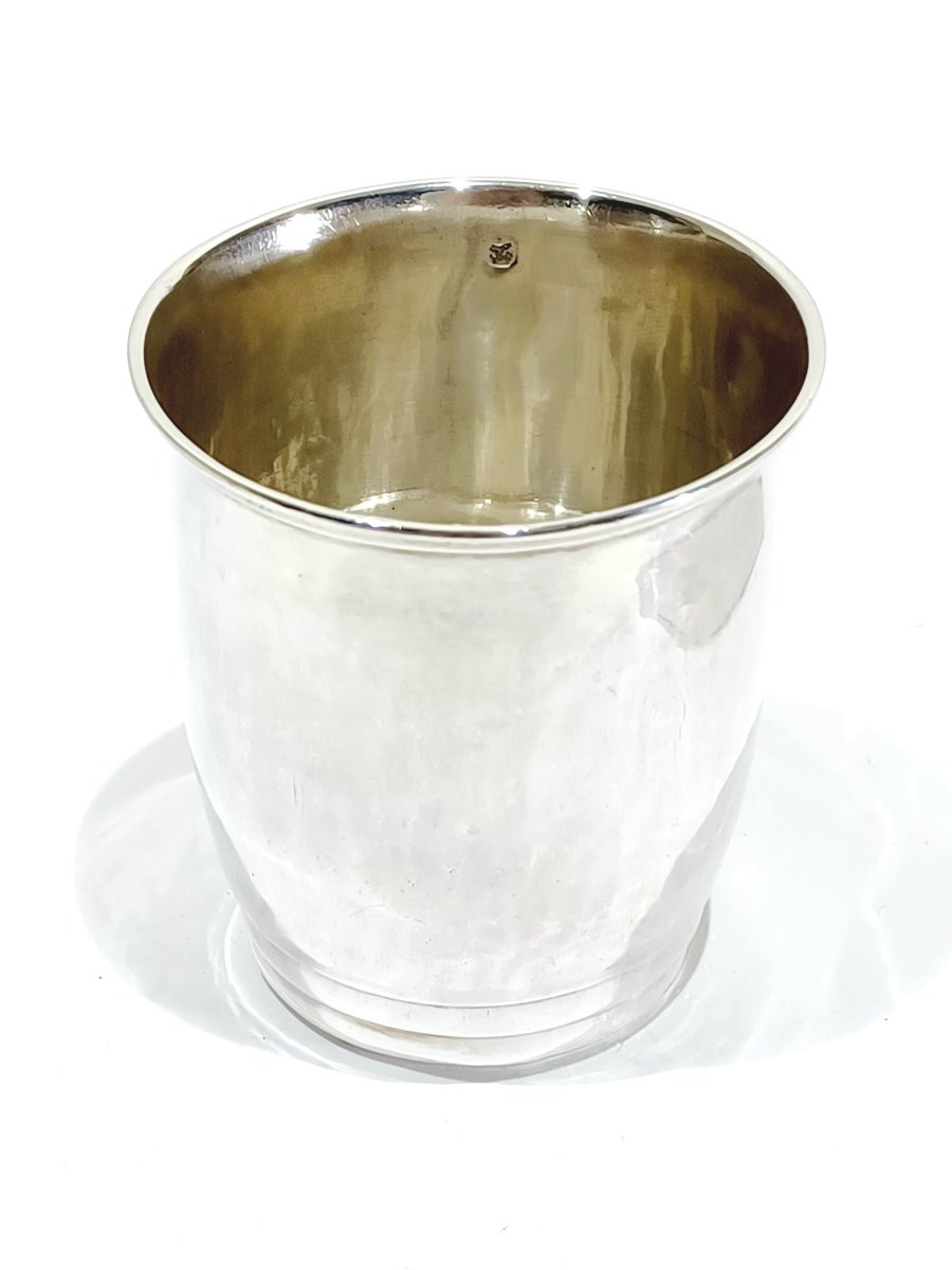 Ernest Prost - Timbale en argent lisse-photo-2