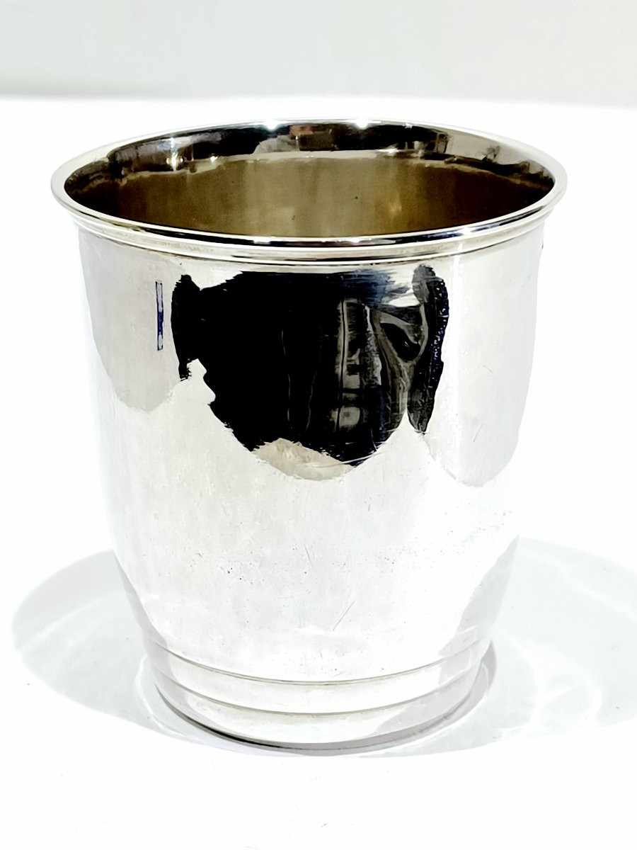 Ernest Prost - Timbale en argent lisse-photo-3