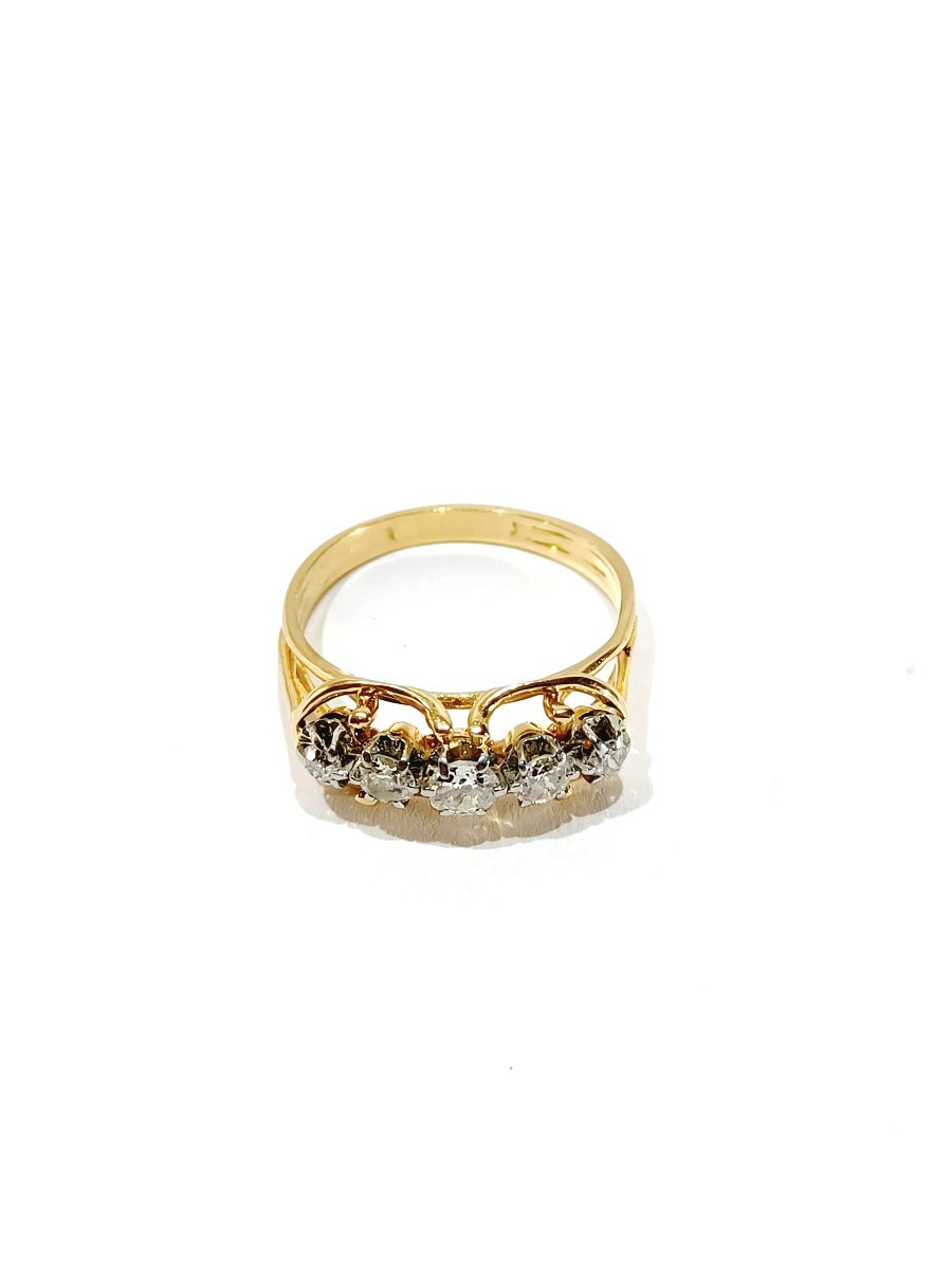 Bague en or et diamants Art Nouveau-photo-1