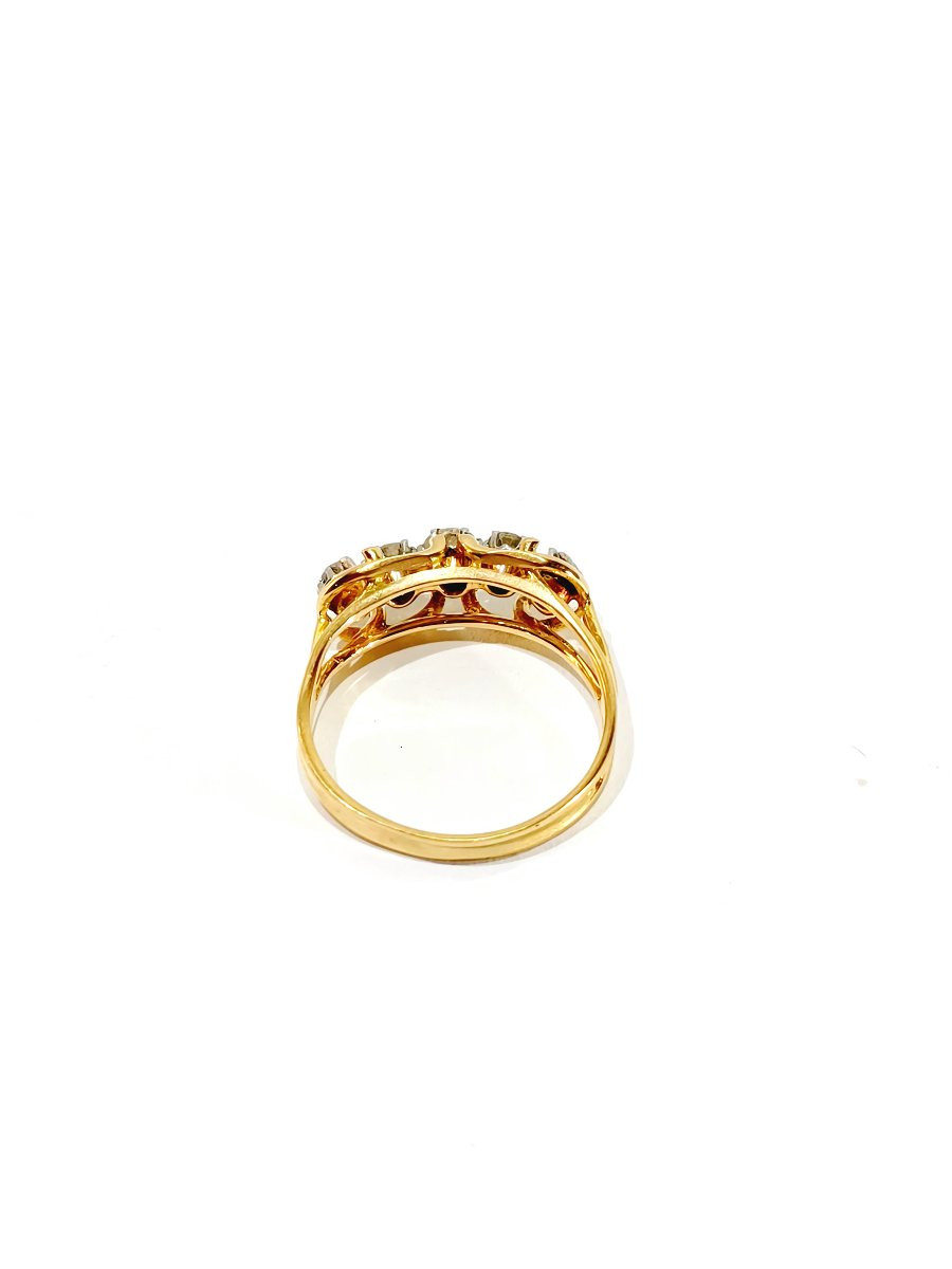 Bague en or et diamants Art Nouveau-photo-2