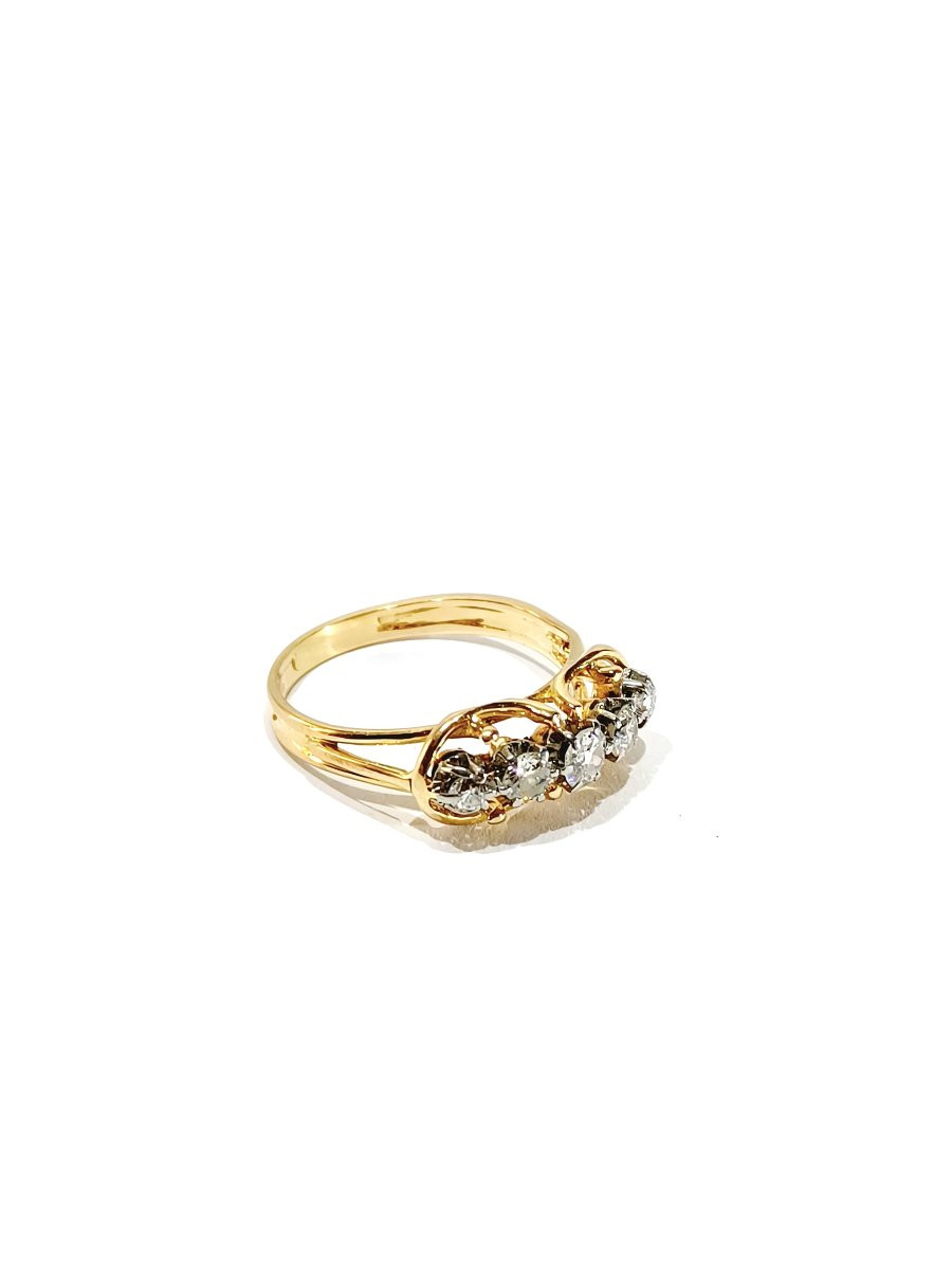 Bague en or et diamants Art Nouveau-photo-4
