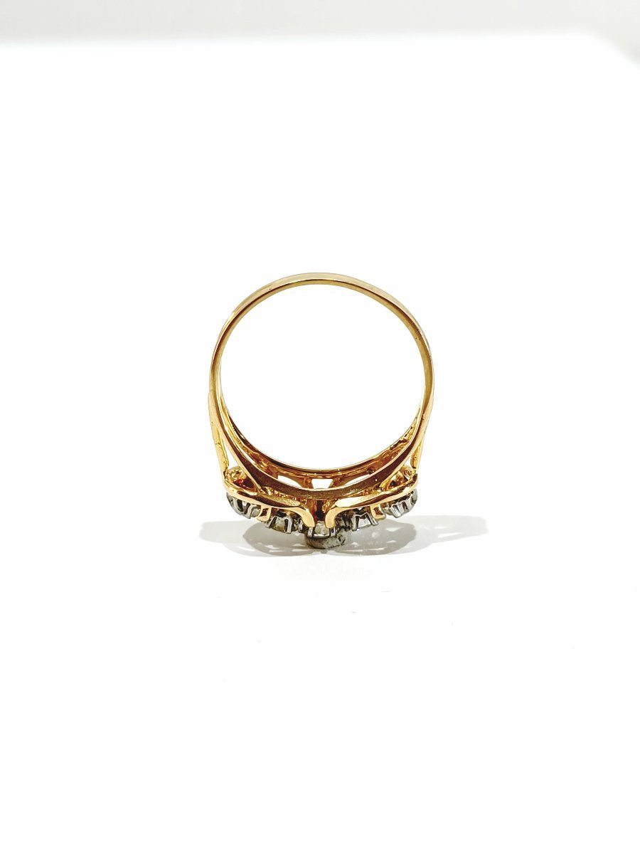 Bague en or et diamants Art Nouveau-photo-5