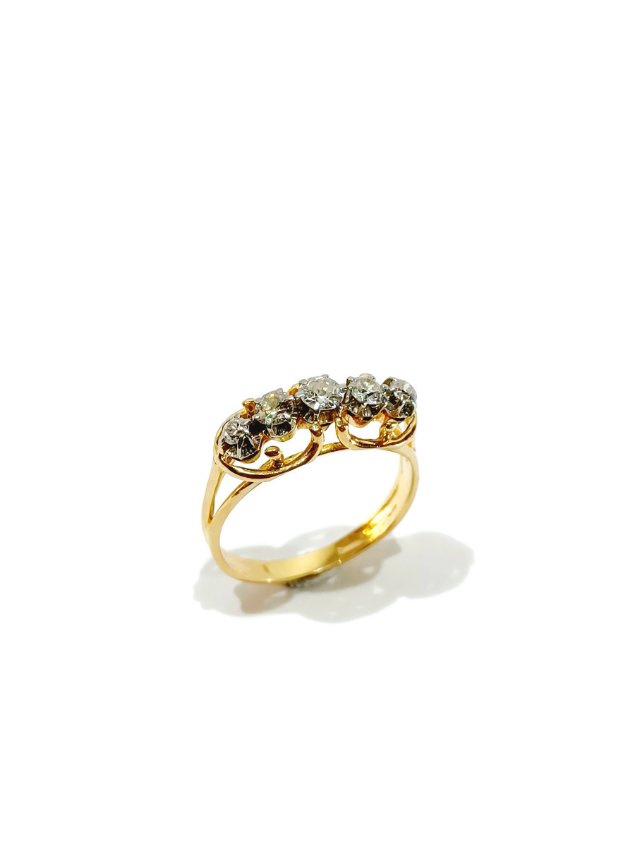 Bague en or et diamants Art Nouveau