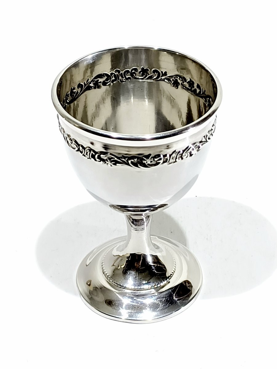 Coquetier en argent massif art déco-photo-2