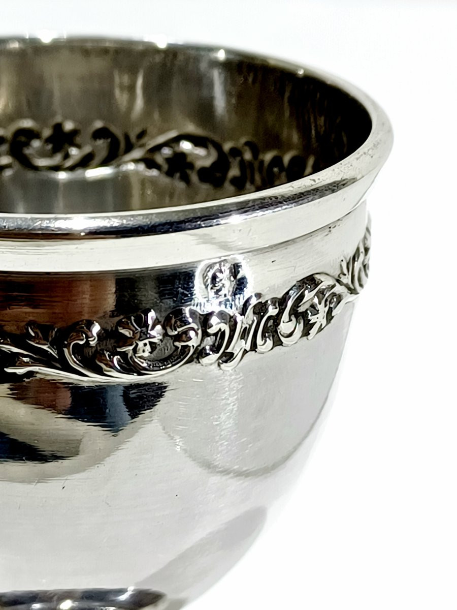 Coquetier en argent massif art déco-photo-3