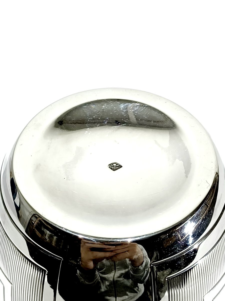 Art Deco Silver Cup With Geometric Shapes-photo-5