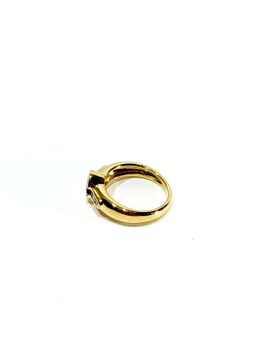 Emerald And Diamond Gold Ring-photo-1