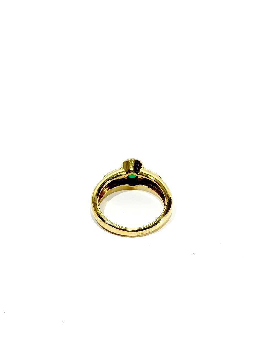 Emerald And Diamond Gold Ring-photo-2
